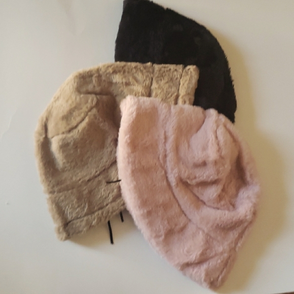 Faux Fur Soft Vegan Bucket Hat Assorted Colors & Prints NEW - Picture 3 of 9